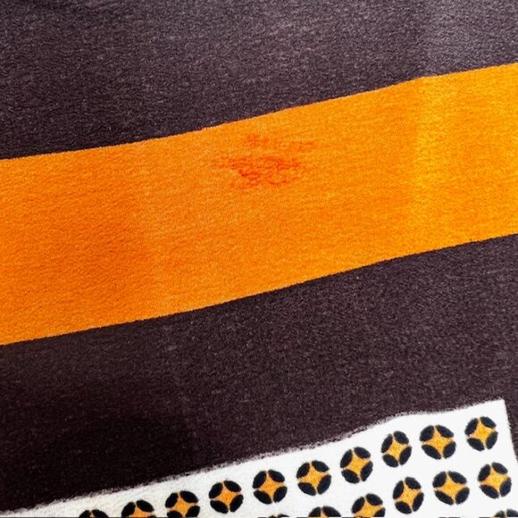 Vgt  Yves Saint Laurent  scarf 100% silk satin/rayon 30" Brown Orange dott (27) - Picture 10 of 10